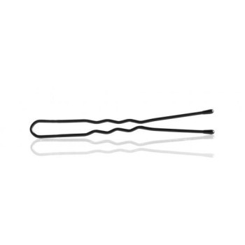 Crimped black hair pins Y507