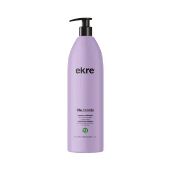 Shampoo antigiallo Ekre Life Blonde 1000ml per capelli biondi, bianchi, grigi e decolorati